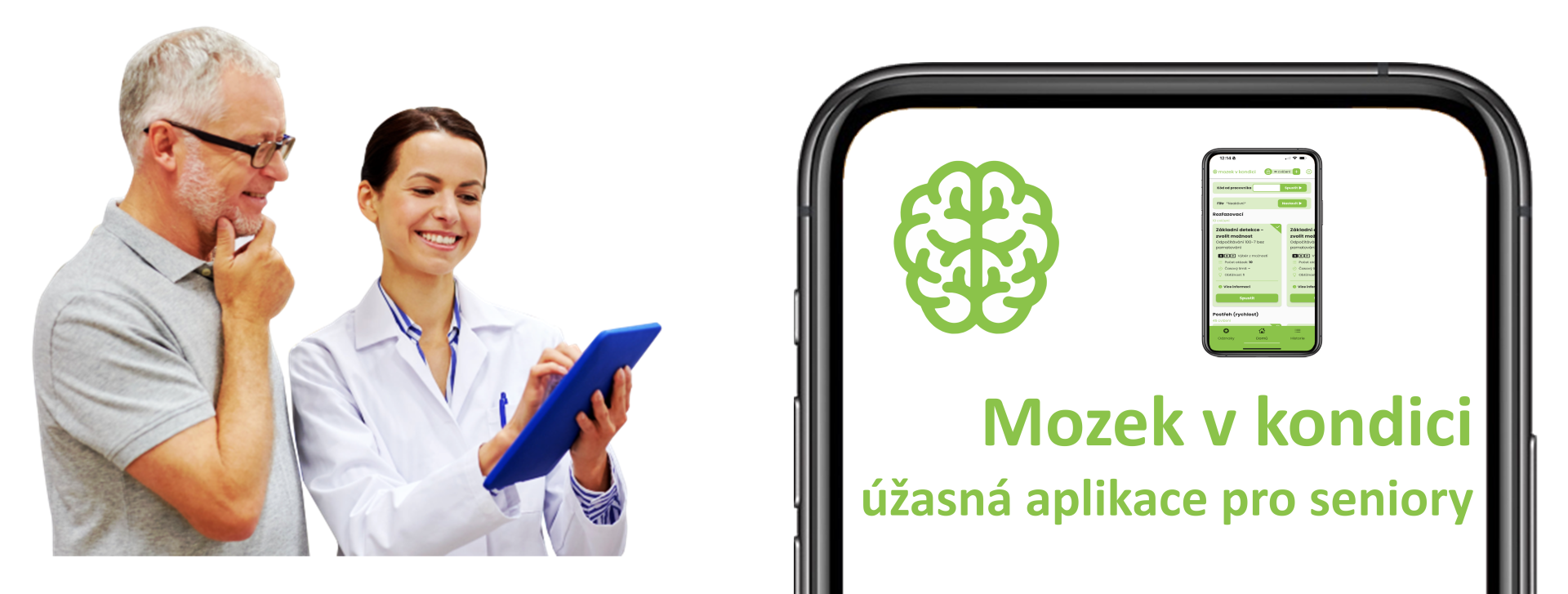 Mozek v kondici - úžasná a přátelská aplikace pro seniory